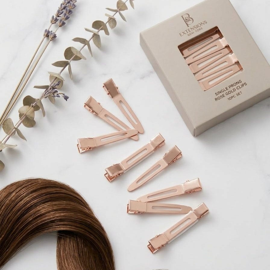 Small Rose Gold Metal Clips 4.5cm (10pieces)